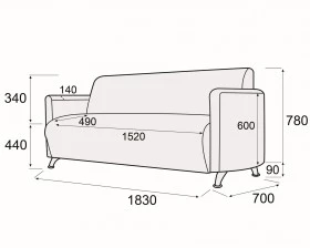 Диван 3-х местный Брикс images