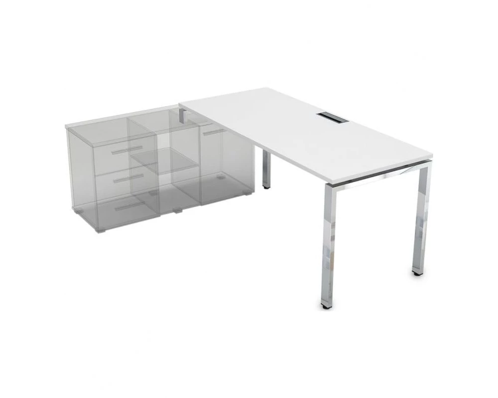 Стол рабочий прямолинейный три опоры, левый (1400*700*750) НСТЛ-П.979 Gloss Line