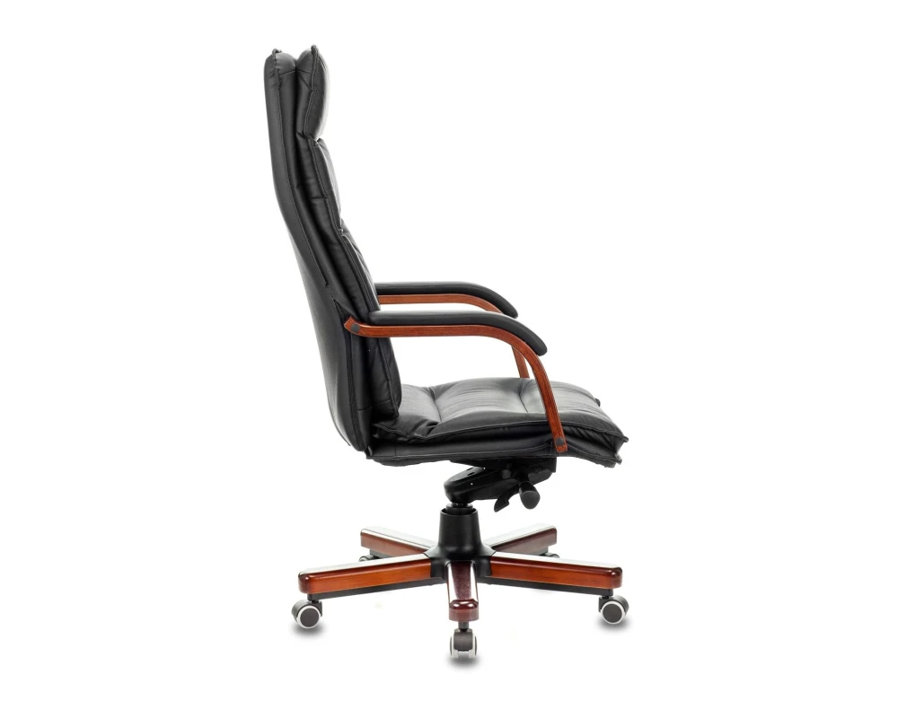 Кресло Бюрократ T-9927WALNUT Натуральная кожа, Черный