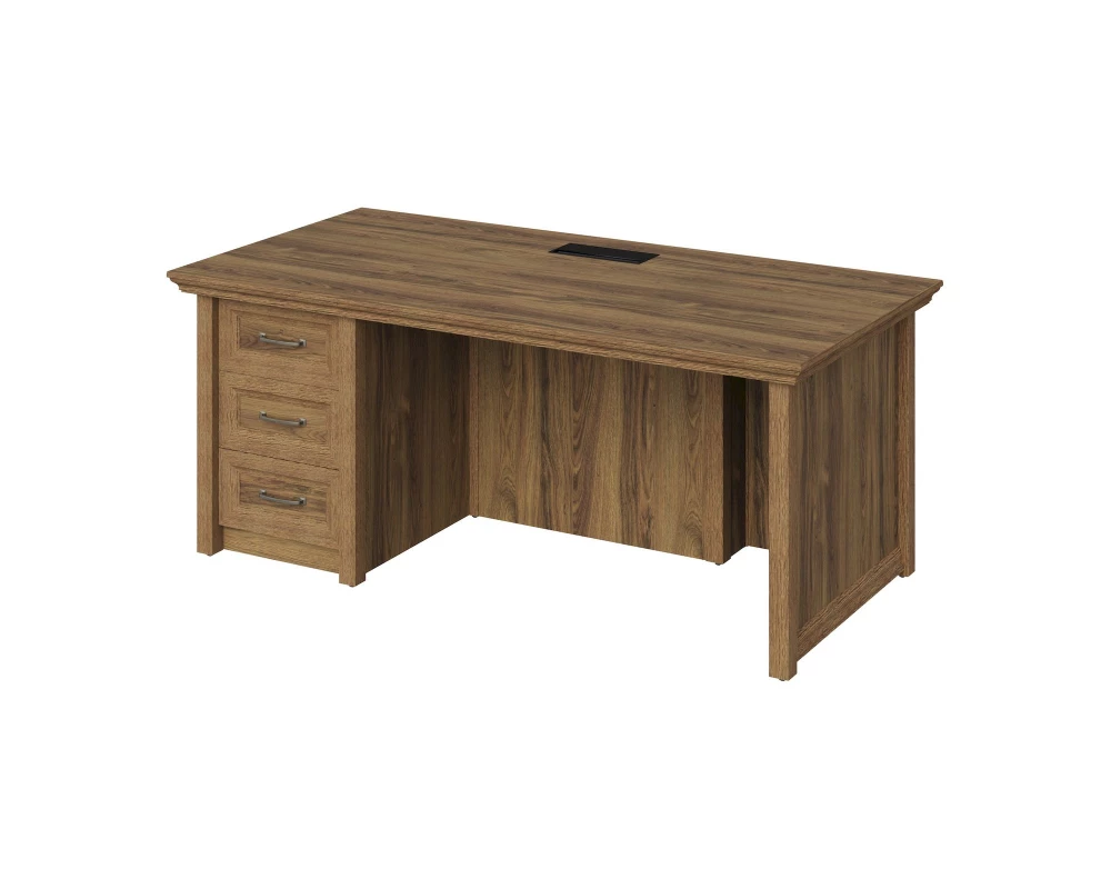 Стол с тумбой, с кабель-каналом, левый 180х90х75,2 London New Дуб чарльстон