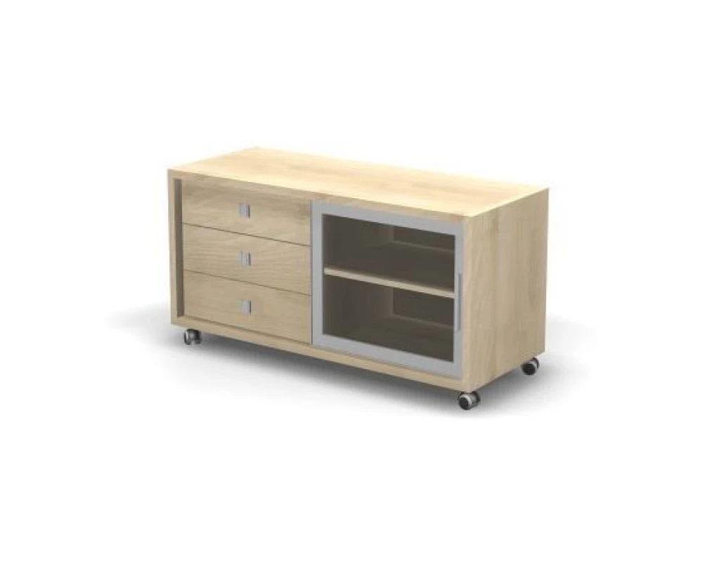 Тумба мобильная, 120х48х62,1 Master (df) Акация светлая