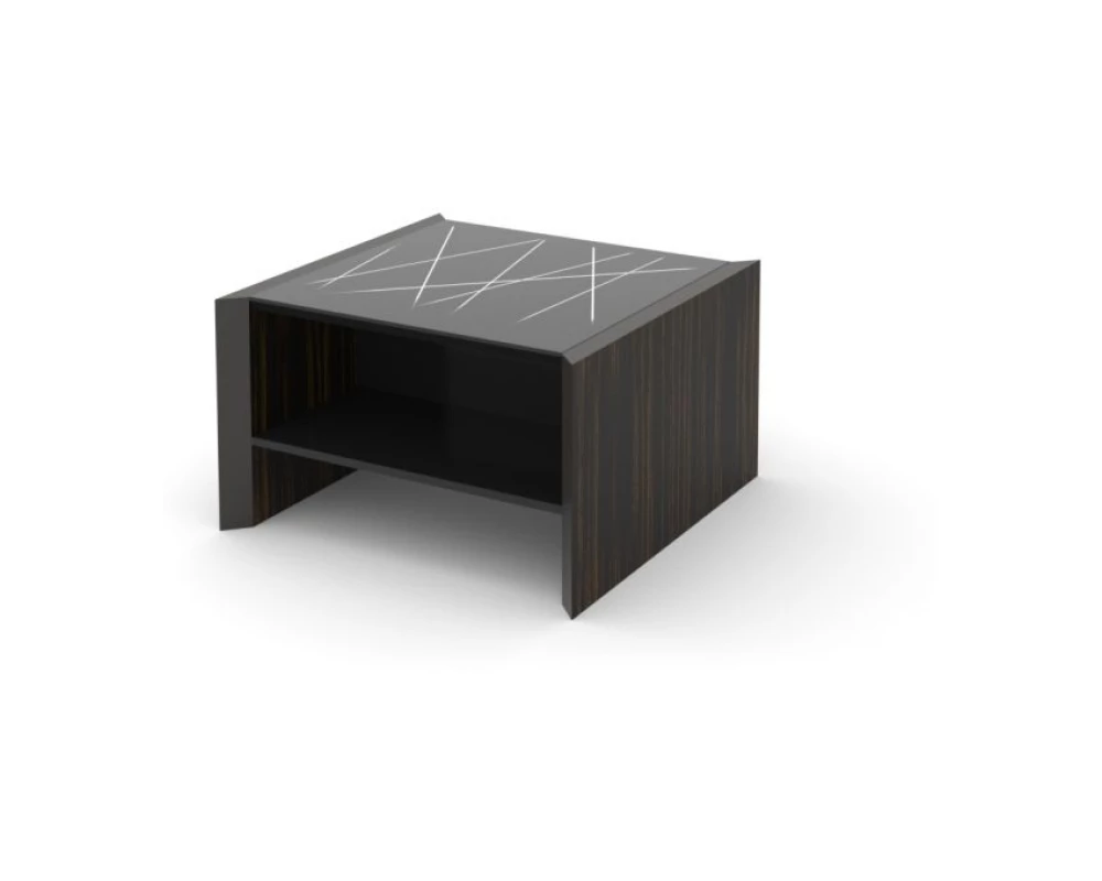 Журнальный стол new 85х85х50 Trevizo Венге/Черный глянец