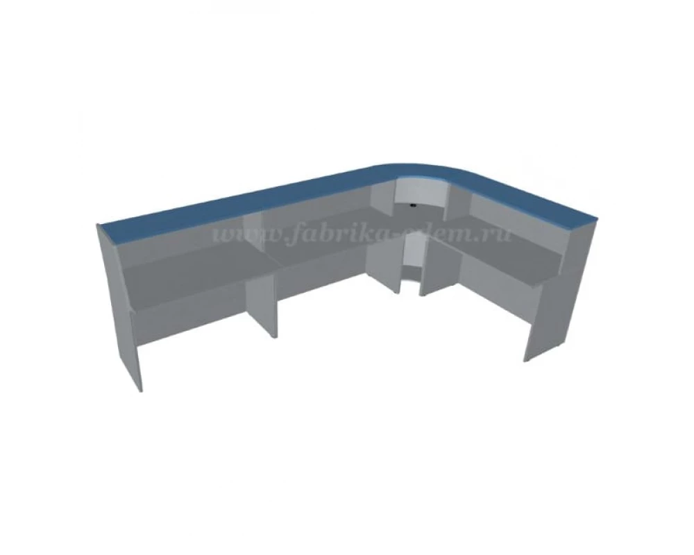 Стойка ресепшен угловая 307x187x116 Эдем (угол - металл. пластик)