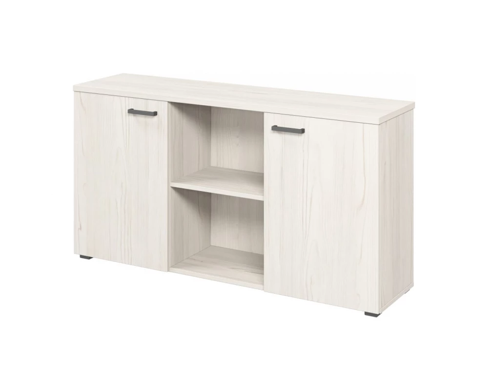 Тумба приставная к 2м столам с экраном, с распашными дверями Lemo