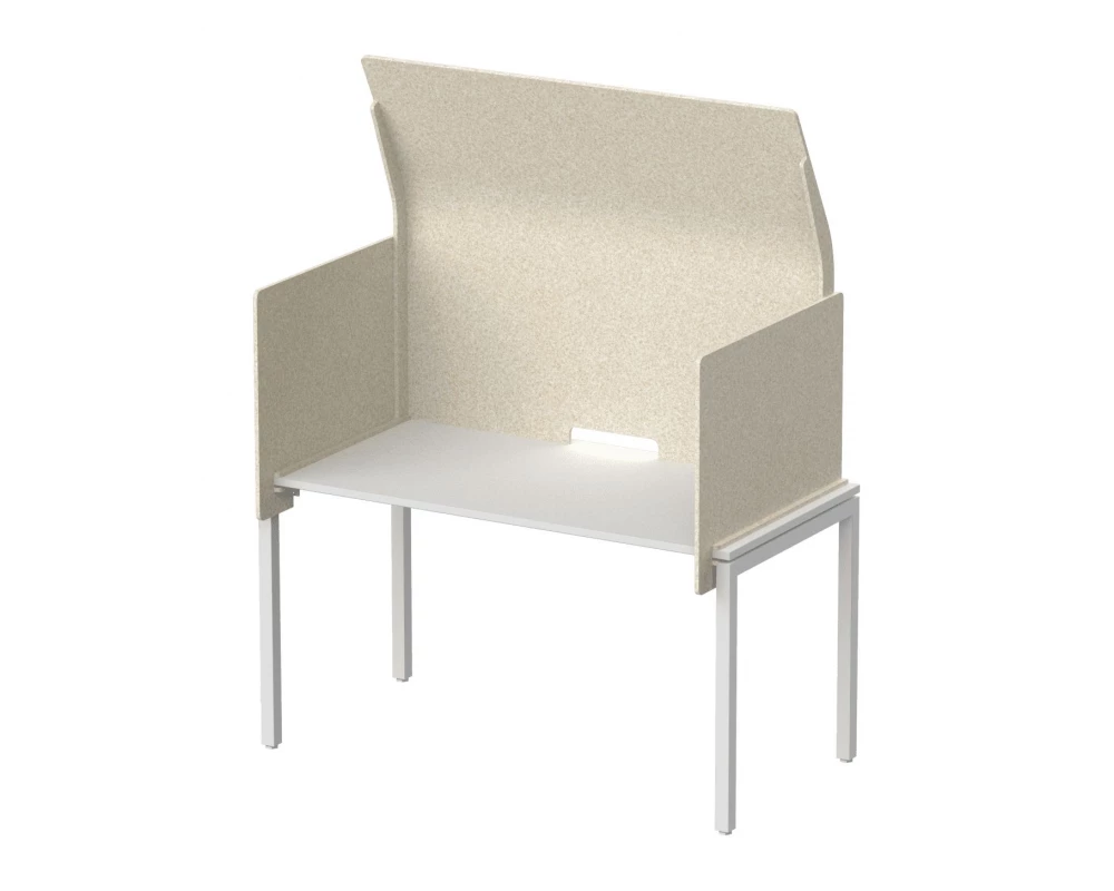 Кабина с высоким экраном-парусом 135х76х113 Forest Office Лебединый пух