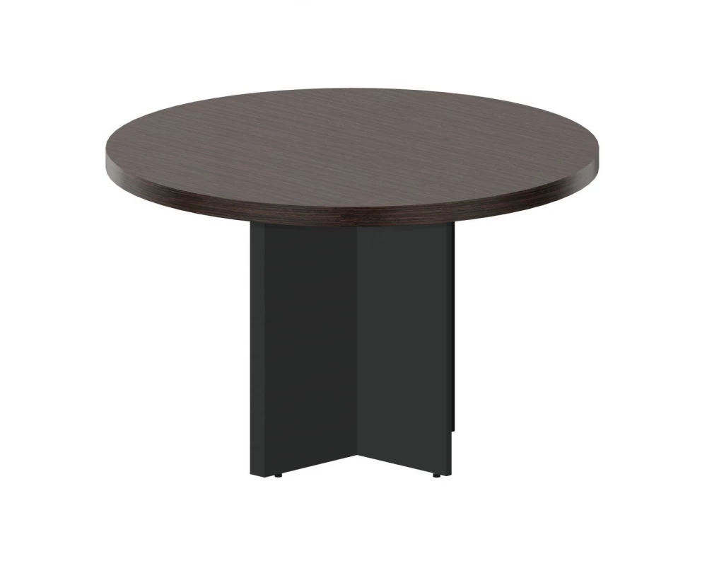 Стол круглый для переговоров 120x77,5 (на опорах-панелях) Faber Meeting Дуб Мокко/Антрацит