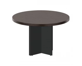Стол круглый для переговоров 120x77,5 (на опорах-панелях) Faber Meeting Дуб Мокко/Антрацит images