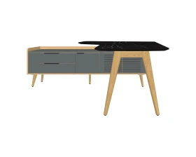 Стол рабочий интегральный с опорной тумбой Rem-209.1L+Rem-34L Remo images