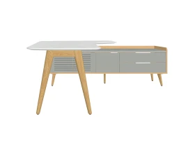 Стол рабочий интегральный с опорной тумбой Rem-209.1R+Rem-34R Remo images