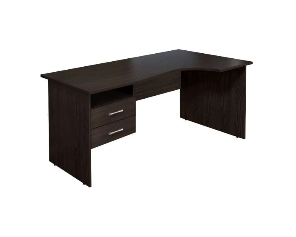 Стол кривол. с тумбой П 1604х904(704)х756 КМ77 Монолит