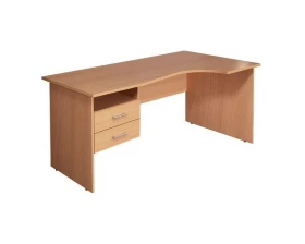 Стол кривол. с тумбой П 1604х904(704)х756 КМ77 Монолит images