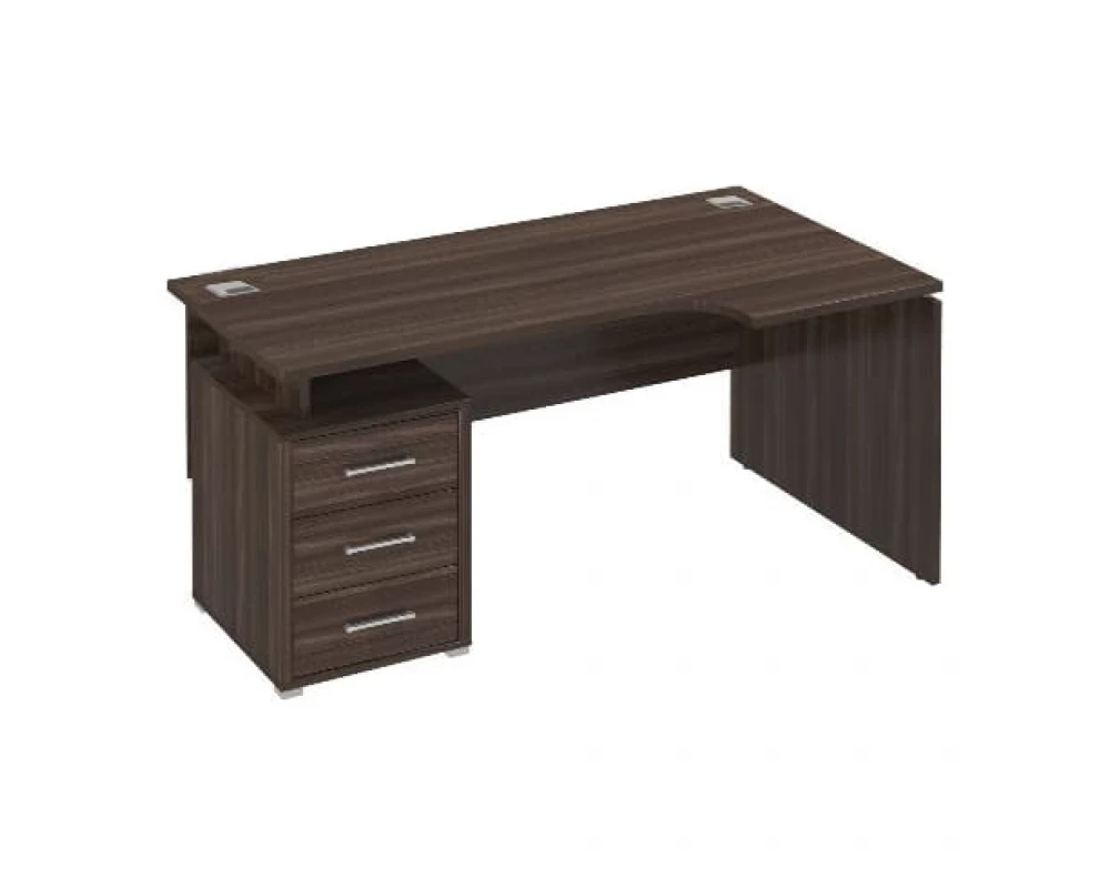 Стол правый эргономичный с тумбой 1600х900(700)х745 СВ19 Омега