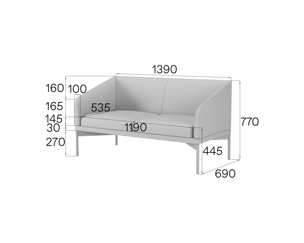 Диван 2-местный Dr2-2 Дрим MVK