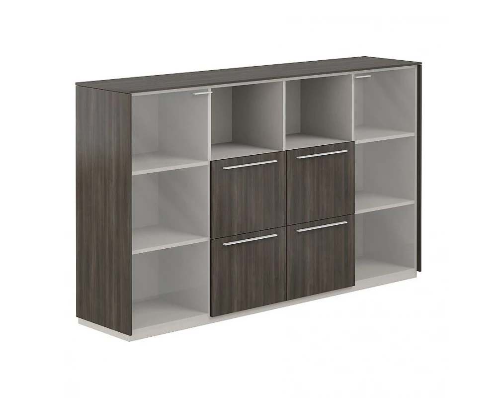 Шкаф средний со стеклом прозр., 4 ящ. Atlas Брэнсон трюфель