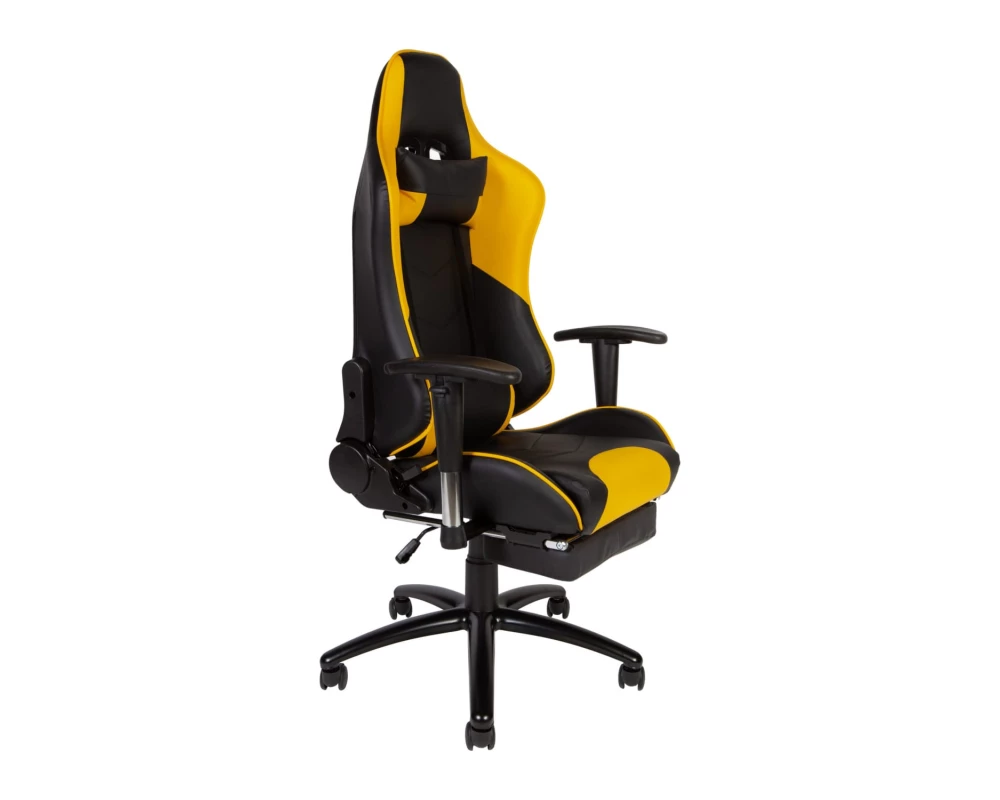 Кресло Norden Lotus GTS реклайнер Экокожа, Черный/Желтый