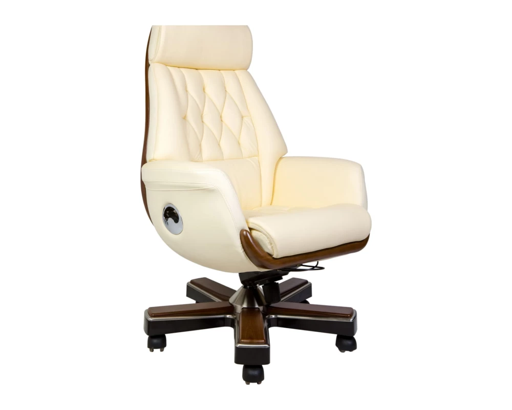 Кресло для руководителя Norden Трон Натуральная кожа, Слоновая кость