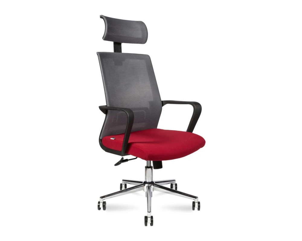 Кресло Norden Интер хром Сетка/Ткань, Красный