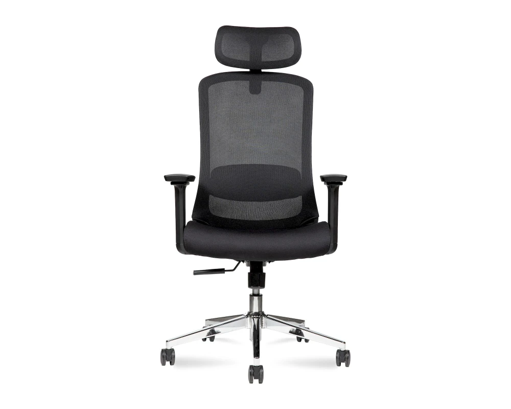 Кресло Norden Космо блэк / Cosmo black хром Сетка/ Ткань, Черный