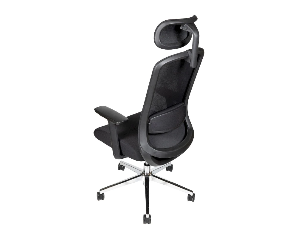 Кресло Norden Космо блэк / Cosmo black хром Сетка/ Ткань, Черный