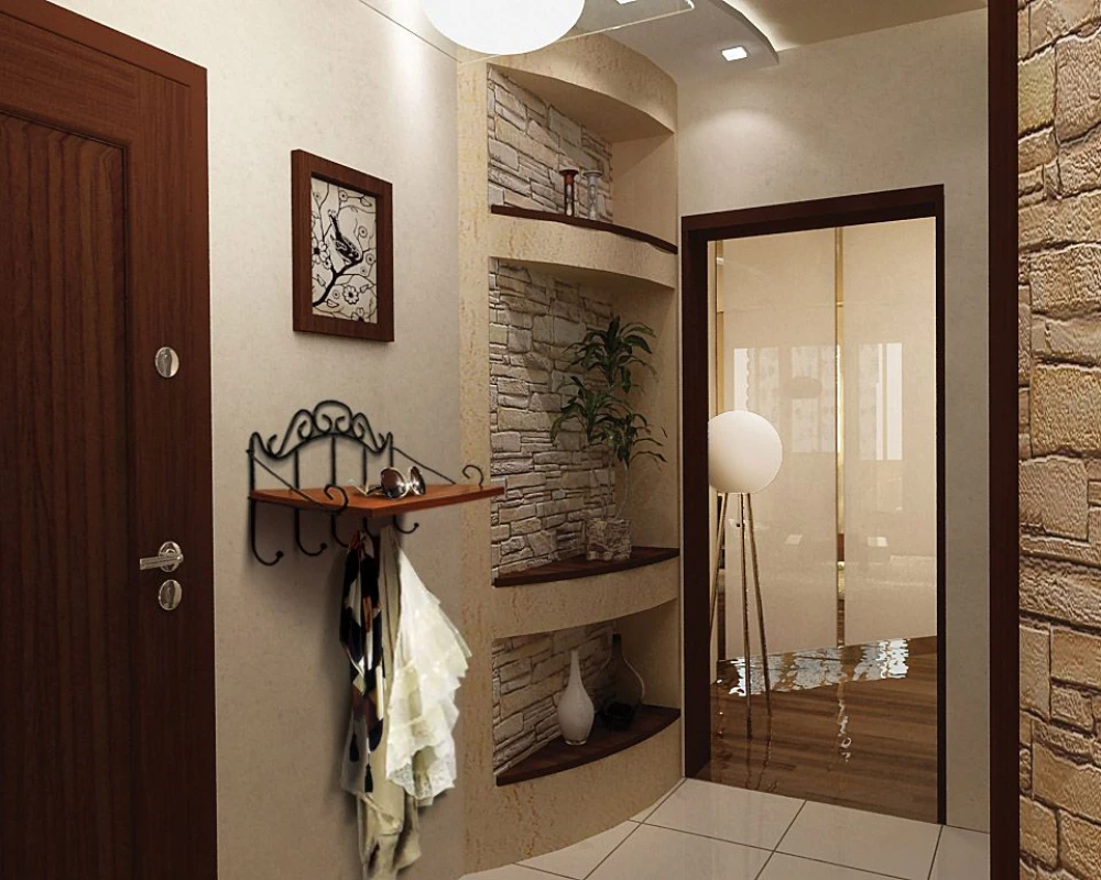 Вешалка с полкой Грация 669 Черный/Орех